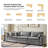 Wolff Modern 121" 3-Piece Oversized Modular Sofa with Double-Cushion-791417169
