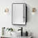 24X30 Inch LED Black Framed Wall Mount Medicine Cabinet With Mirror Anti-Fog Function 3 Colours With Light