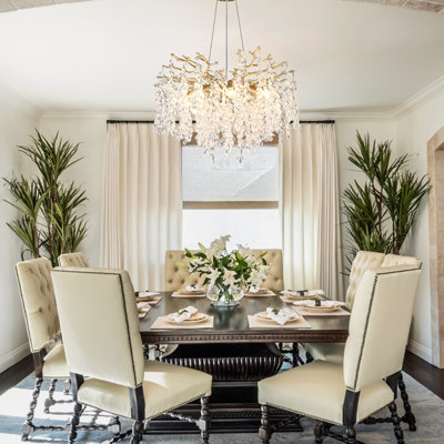 8-Light Crystal Branch Chandelier Ceiling Pendant For Dining Room Kitchen Island Foyer