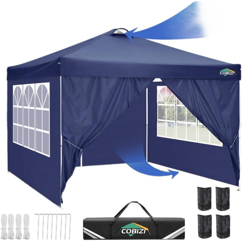 10 Ft. x 10 Ft. Easy up Outdoor Waterproof Pop-Up Canopy Tent , Dark blue