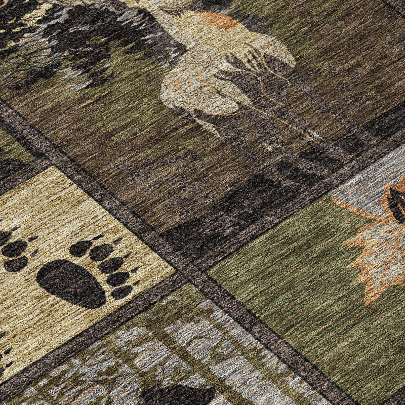 Tapis intérieur / extérieur lavable à la machine Chantille ACN2448 Lodge, Noir, 3 pi x 5 pi