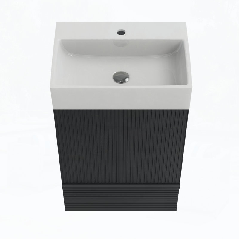 Meuble-lavabo de 20 po avec lavabo, Noir, noir, noir, noir