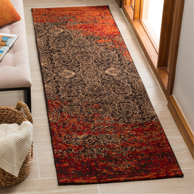 Tapis abstrait rouille / brun Anwick