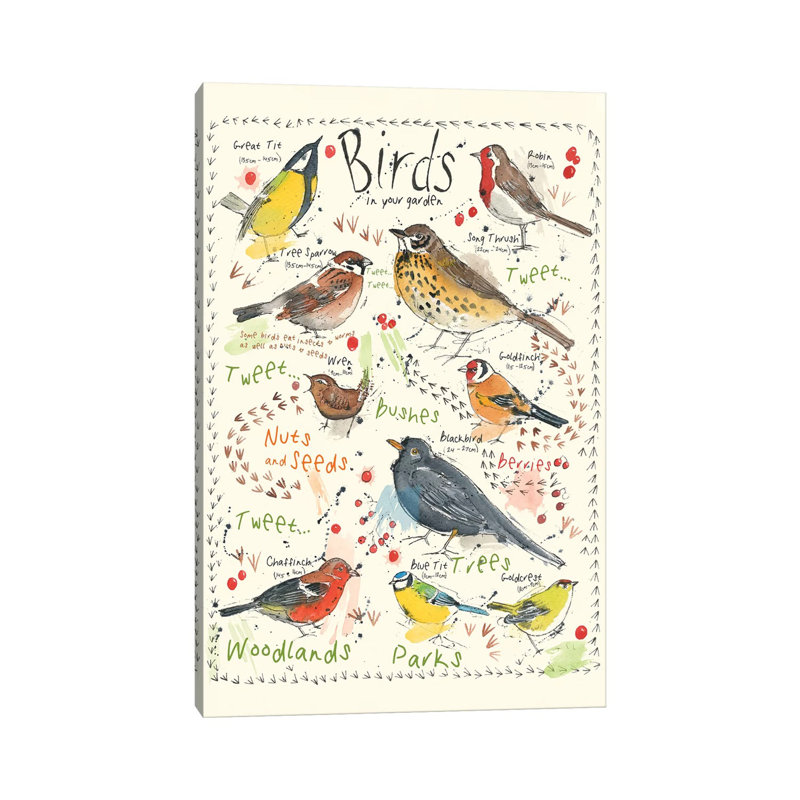 Birds In Your Garden II by Michelle Campbell - Wrapped Canvas Gallery-Wrapped Canvas Giclée