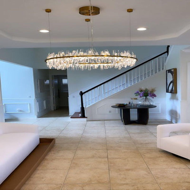Lustre à niveaux Zarrukh, H 12 po x l 31,5 po x P 31,5 po, Laiton