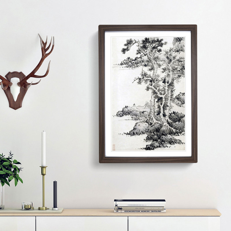 Mighty Tree by Lan Ying - Picture Frame Painting Print, 65cm H x 48cm W x 2cm D, Walnut Framed