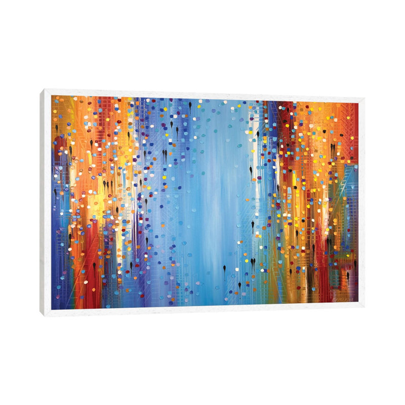 Colors Of The Night by Ekaterina Ermilkina - Painting on Canvas, White Framed, 66.04 cm H x 45.72 cm W