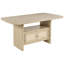 Table contemporaine 8 en chêne beige, table rectangulaire et chaises rembourrées pour la configuration de la salle à manger