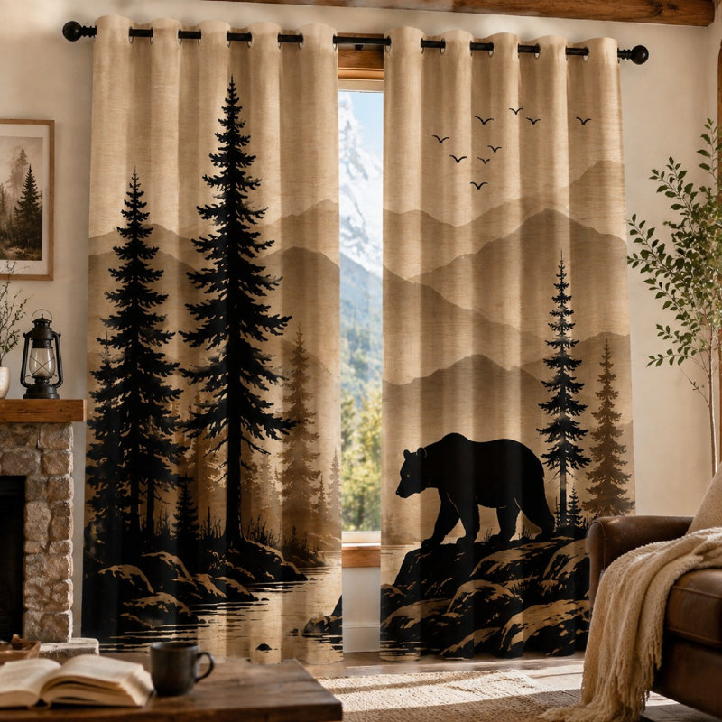 2Pcs Rustic Forest Bear, 39 x 63 pouces * 2 pièces