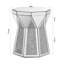 Table basse de style tambour avec incrustation de cristal miroir, table décorative argent polygonale, mobilier moderne de luxe moderne, table basse basse de 20 pouces, convient