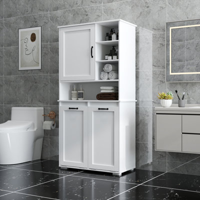 Freestanding Laundry Cabinet With Tilt-Out Laundry Hamper