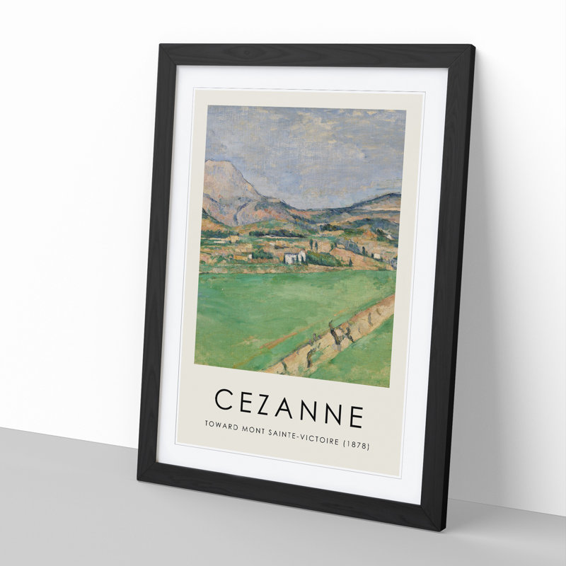 Toward Mont Sainte Victoire by Paul Cezanne - Picture Frame Painting, 65cm H x 48cm W x 2cm D, Black Framed