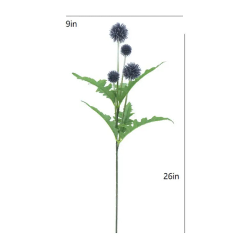 26" Artificial Blue Thistle Stems