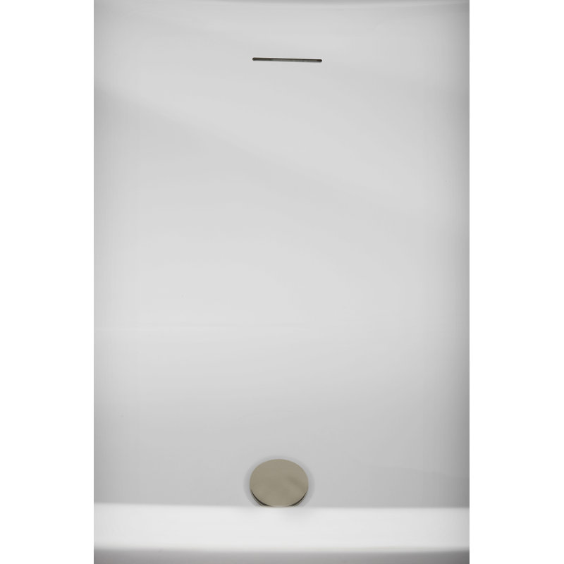 75" Streamline Soaking Freestanding Tub and Tray With Internal Drain, Brushed Nickel