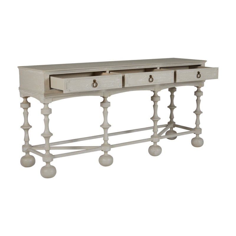 Arrington 76" Console Table, Cerused White