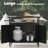 Rolling Bar Grill Cart Outdoor Patio Furniture, Outdoor Grill Table With Stainless Steel Top For Kitchen Prep And Outdoor Storage Cabinet For Grilling Accessories, Black