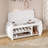 Retro Multifunctional Shoe Storage Bench With Cushion And Curved Side Panel-1887027374