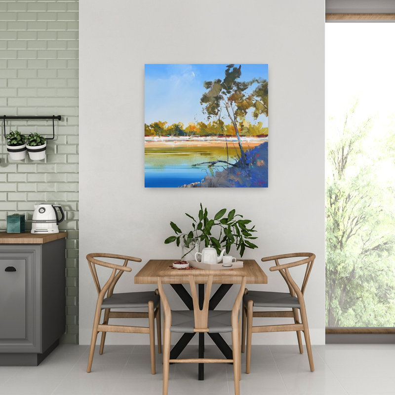 River River, architecture contemporaine abstraite, art du paysage, H 32 po x l 32 po