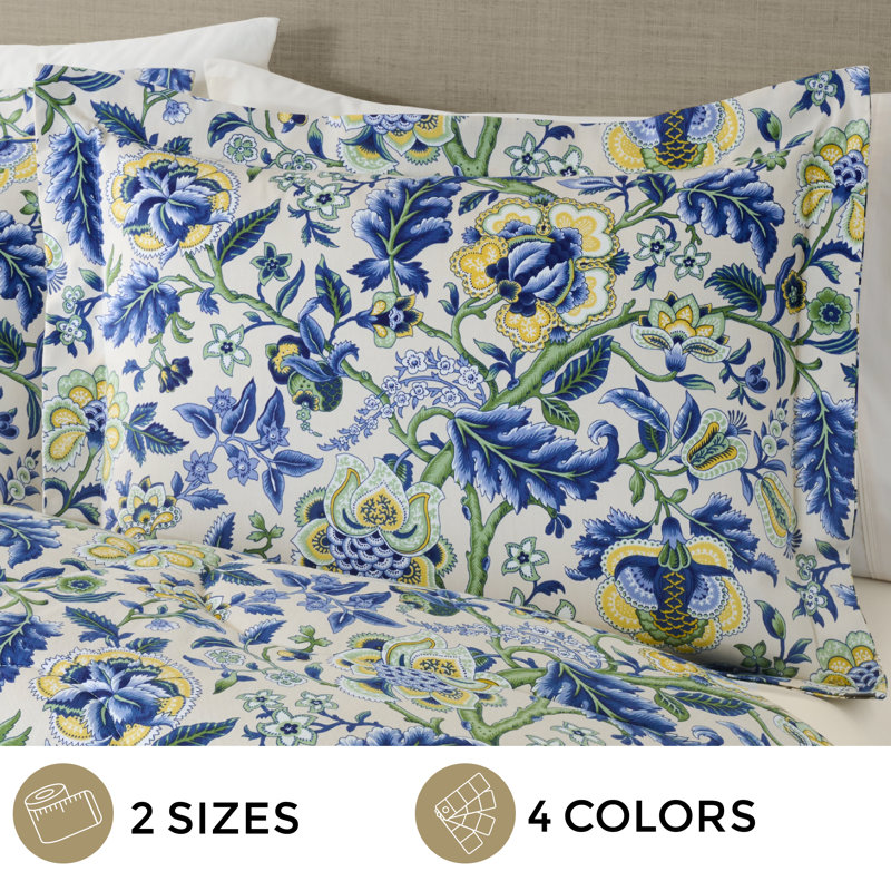 Regency Floral Sham, King, Gray