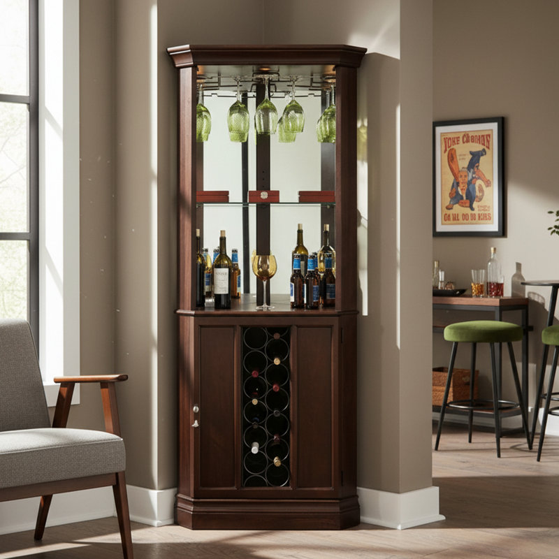 Armoire à vin de coin Piedmont III, Espresso