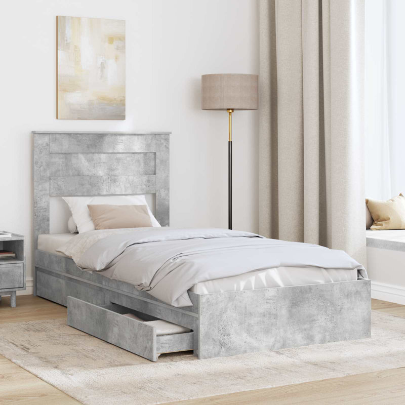 Bed, Single (3'), Concrete Grey
