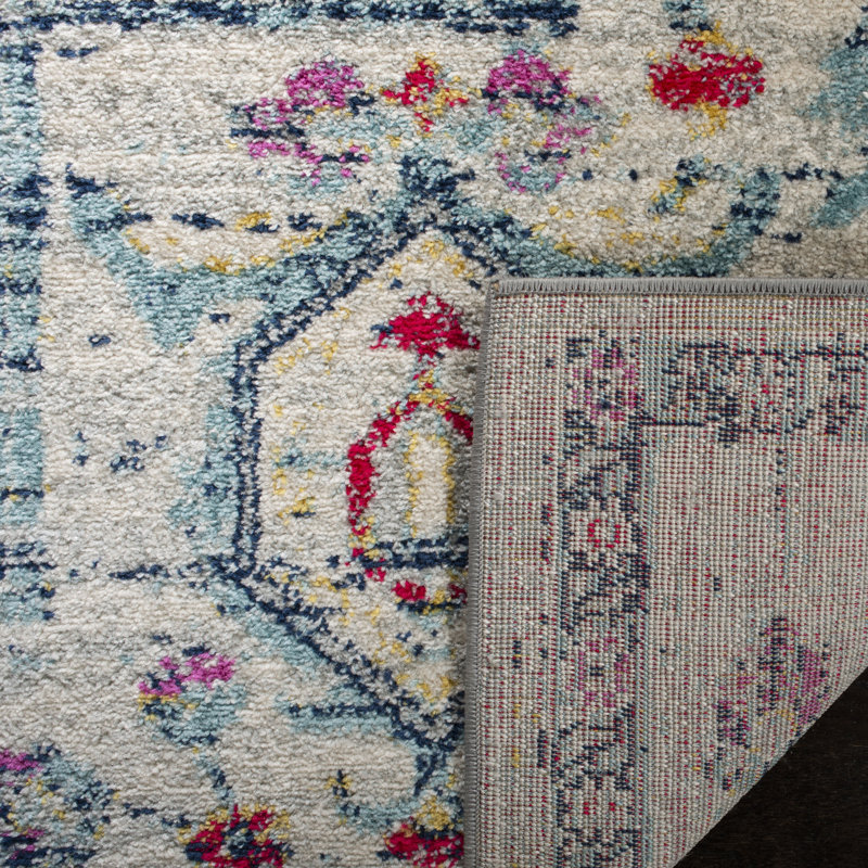 Christa Oriental Light Gray/Fuchsia Area Rug, Rectangle 8' x 10'