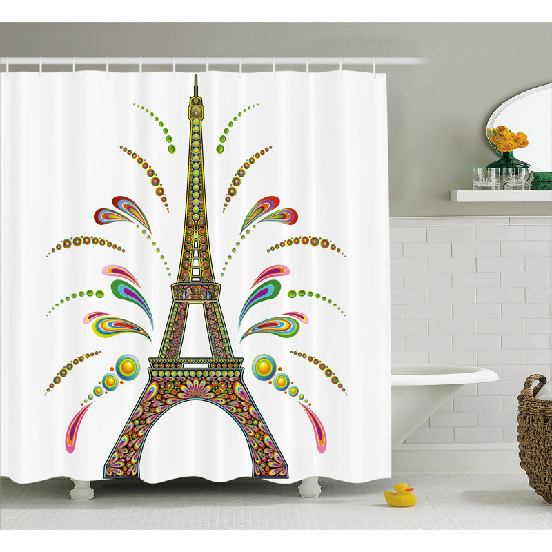Francisca Shower Curtain with Hooks Included, 84" H x 69" W
