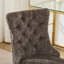 Modern Chenille Upholstered Tufted Button Home Office Chair With Chrome Metal Base-1018970759