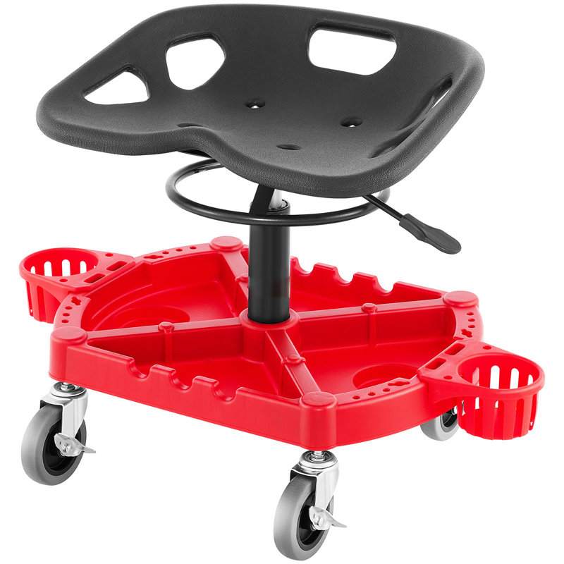 Rolling Garage Stool, 300LBS Capacity, Adjustable Height from 18 in to 23 in