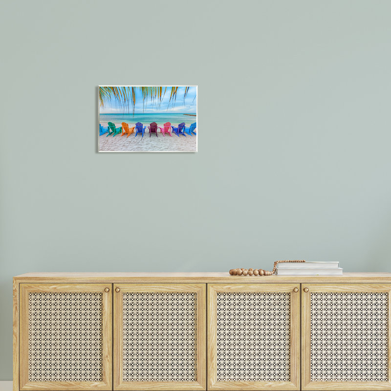 Pittoresque plage d'été tropicale, art mural par Mary Lou, photographie, H 10 po x l 15 po x P 0,5 po