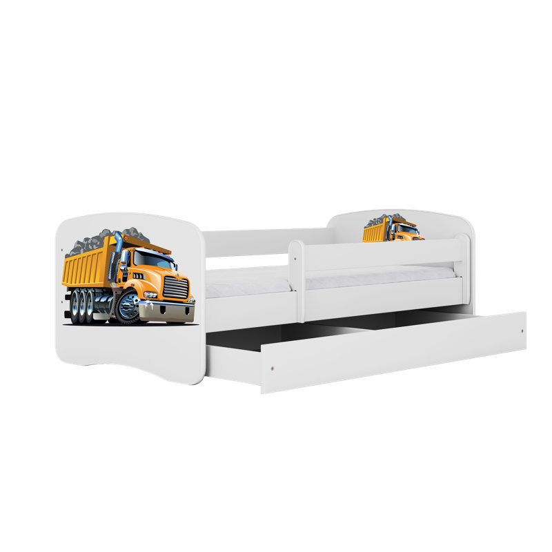 Cicero Drawer Convertible Bed and Mattress, Toddler (70 x 140 cm), White