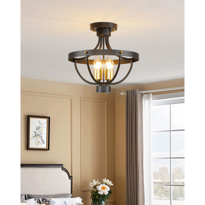 Plafonnier de chambre à coucher American Country, H 16,14 po x l 16,14 po x P 15,55 po