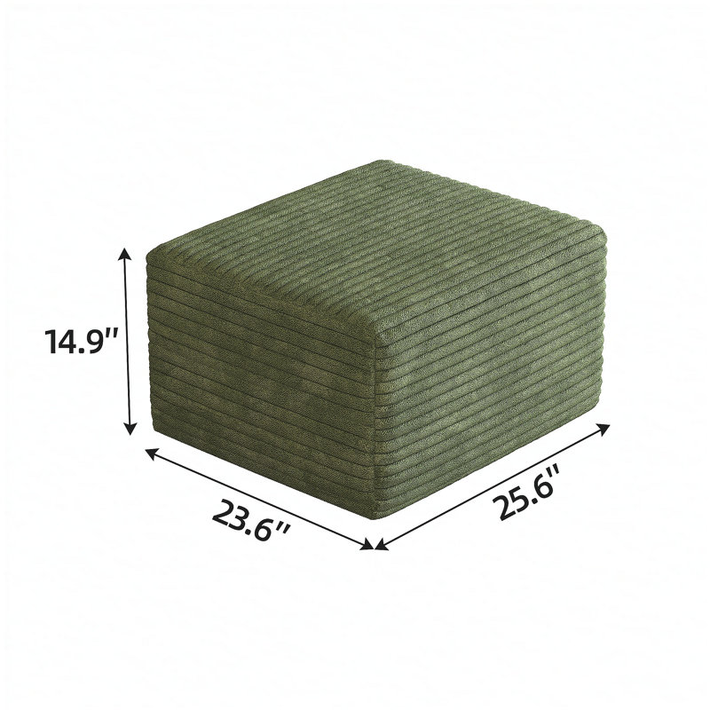 Repose-pieds pour canapé, aucun assemblage requis, vert (tissu velours côtelé moelleux), Green