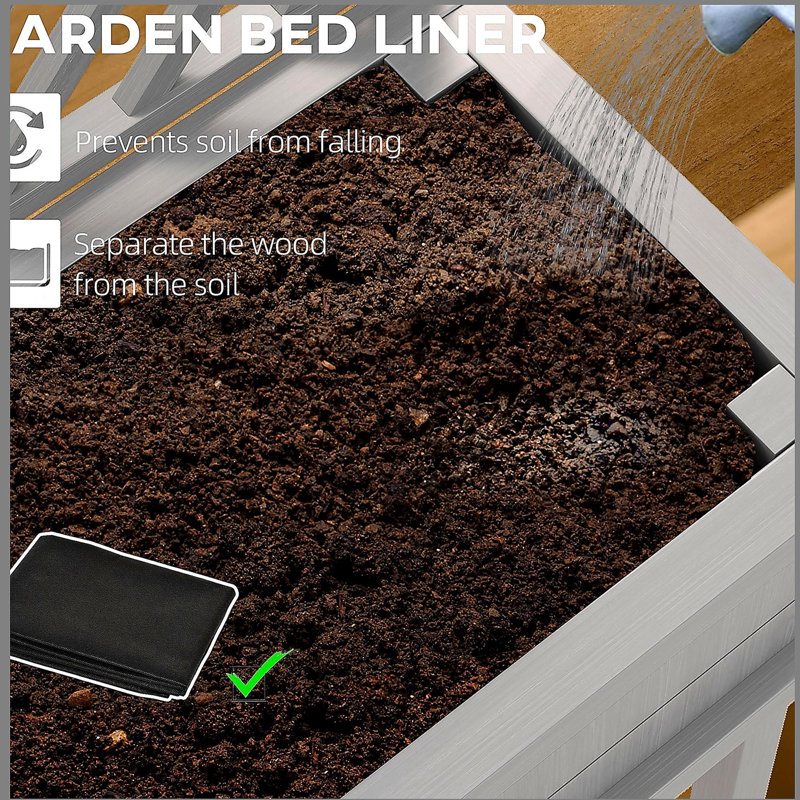 Spacious Raised Garden Bed,Elevated Wood Planter with Trellis for Climbing Plants,with Legs and Drainage Holes, Gray
