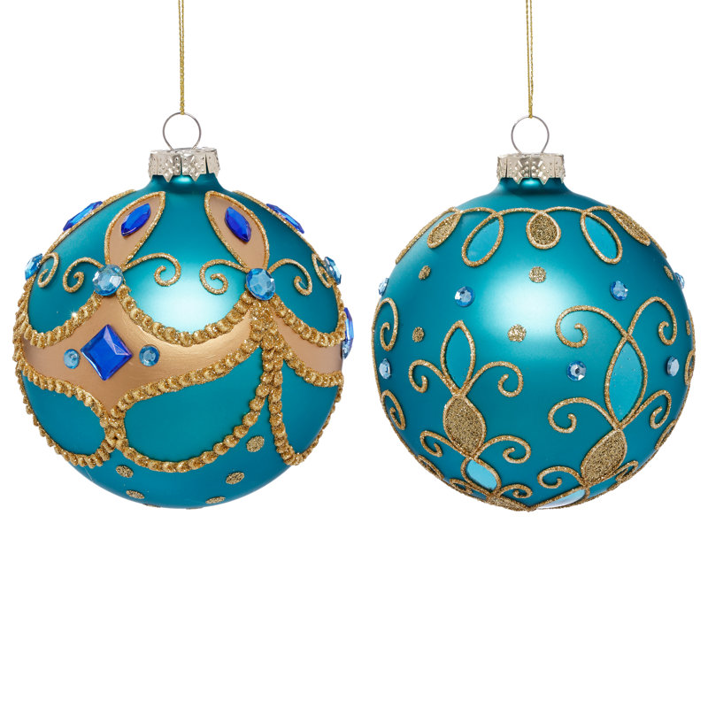 Gold Swirl Drop Ornament, 4 Inches