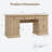 Fluted Home Office Desk Storage, 60" Modern Executive Desk with Charging Station, Wooden Computer Writing Desk with File Cabinet & Drawers for Study Room (Burlywood, 60''L x 21.6 "D x 30" H)