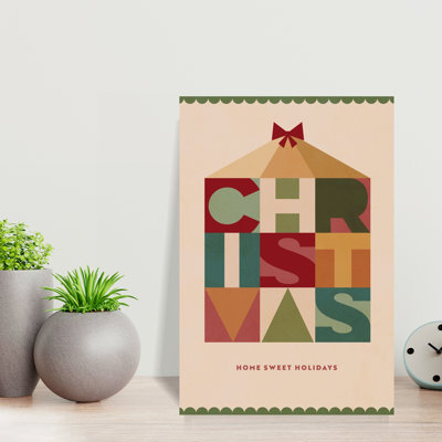 Home Sweet Christmas, impression d'art géométrique moderne rétro