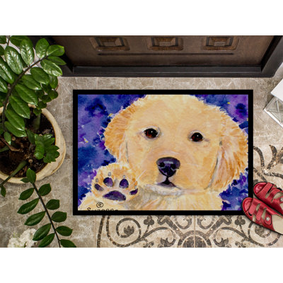 Tapis de porte d’intérieur anti-dérapant golden retriever
