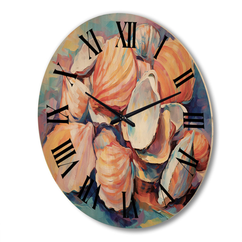 Horloge murale Expressionist Seashells Collage II, Très grand
