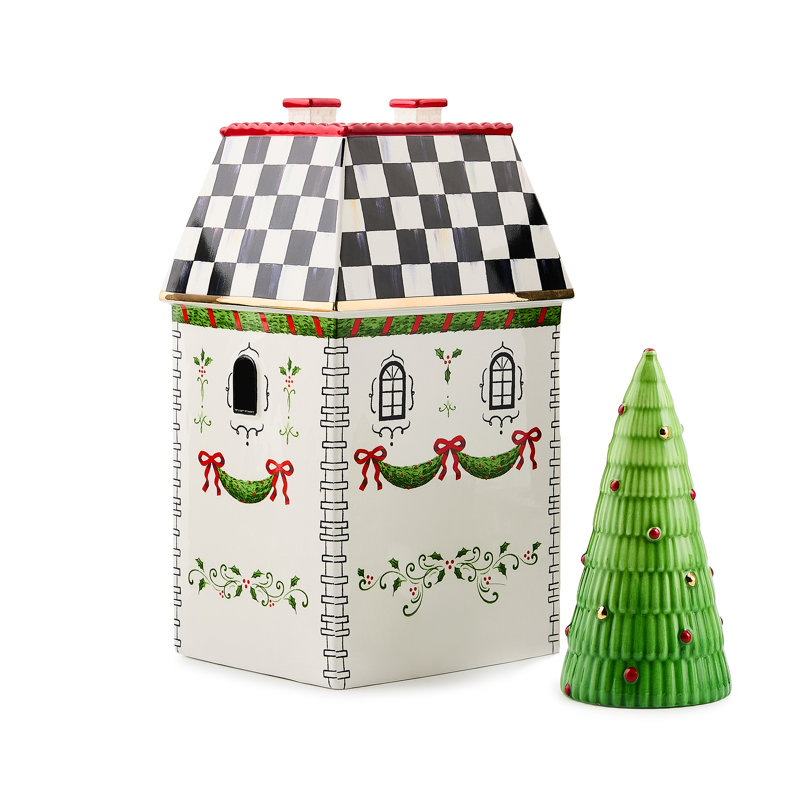 Holly Village Illuminated Ceramic House