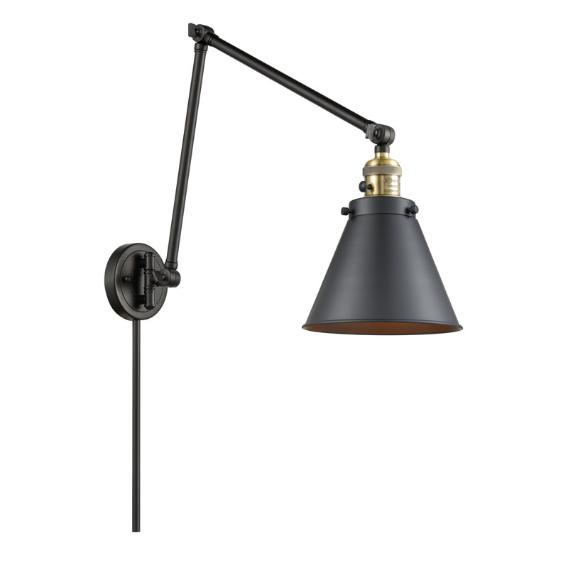 Donovan Swing Arm Sconce, Black Antique Brass