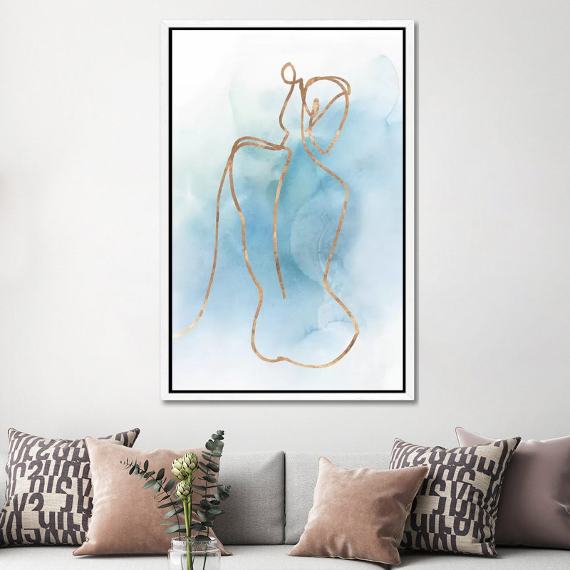 Figurative I by Isabelle Z - Painting on Canvas, 152.5 cm H x 101.5 cm W, White Framed