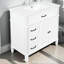 Meuble-lavabo 36 po avec lavabo, armoire de salle de bain avec tiroirs, structure solide et panneau de fibres à densité moyenne, un paquet, blanc-771893523