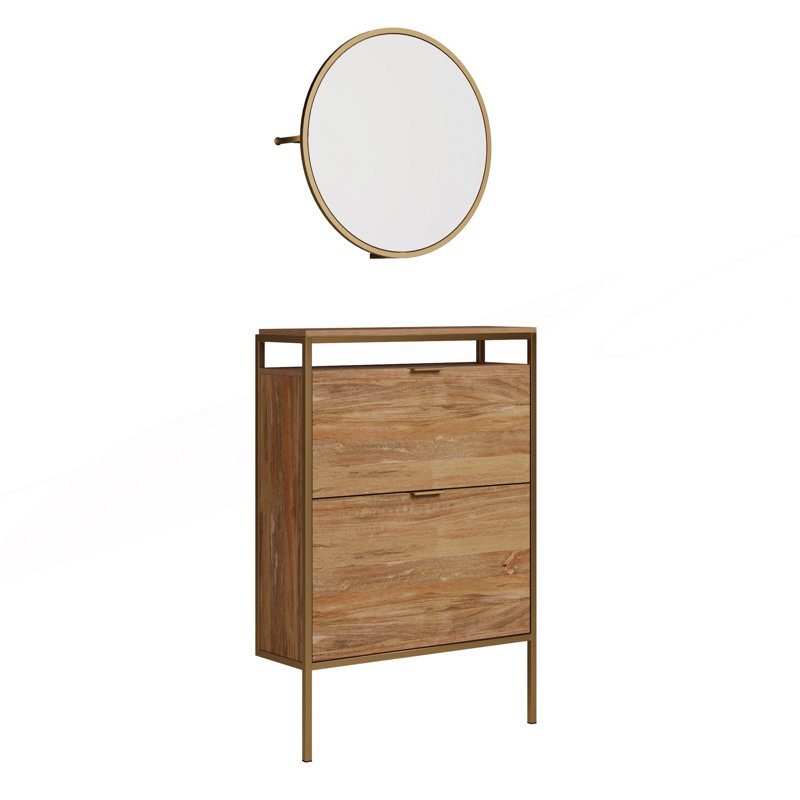 Armoire à chaussures murale avec miroir