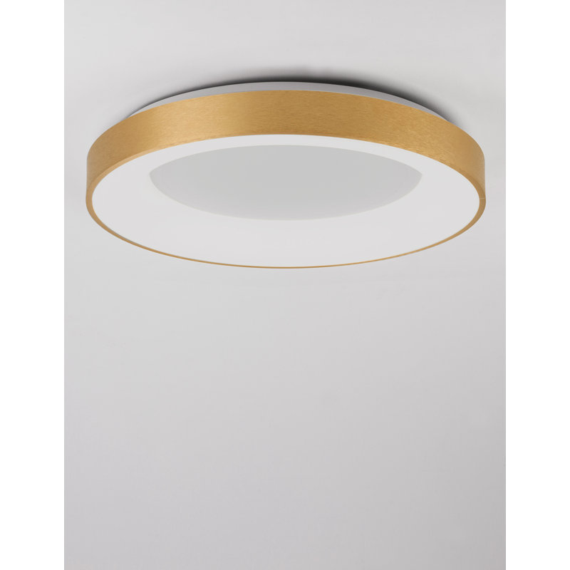 LED Flush Mount, Gold, 9cm H x 60cm W x 60cm D, 3000K