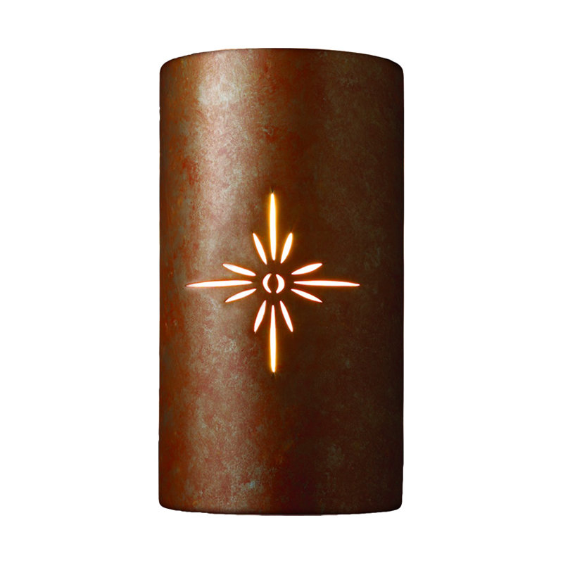 Sun Dagger Ceramic Wall Light, Rust Patina, Sunburst