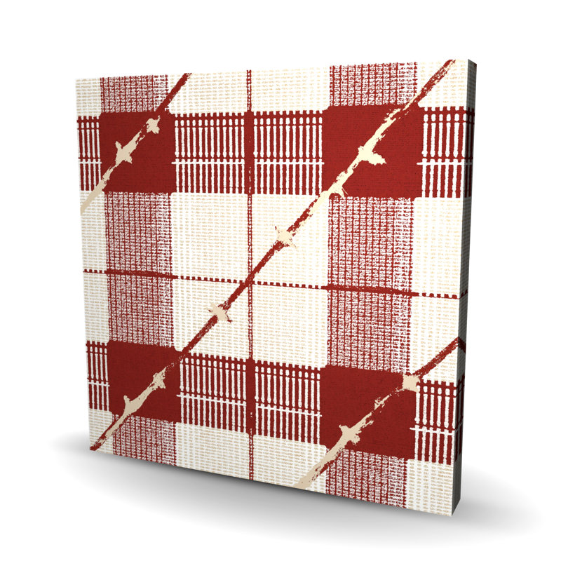 Red Square Pattern Blue Canvas | Stylish Home Decor Art
