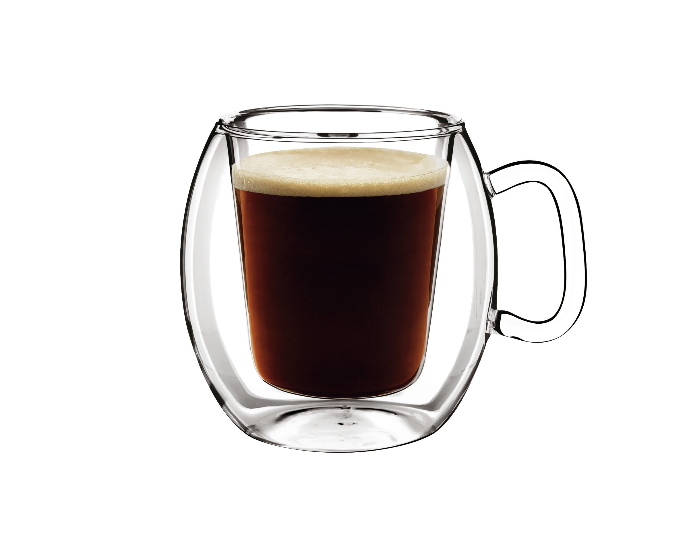 Godinger Double Wall Cappuccino Coffee Mug Glass - Set of 2