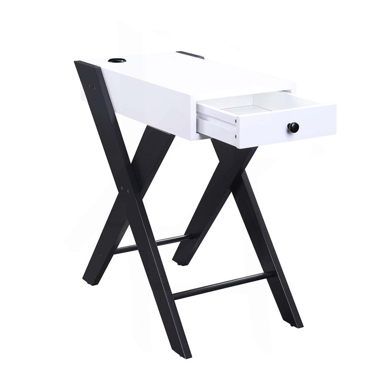 Table d'appoint avec station de charge USB, Blanc
