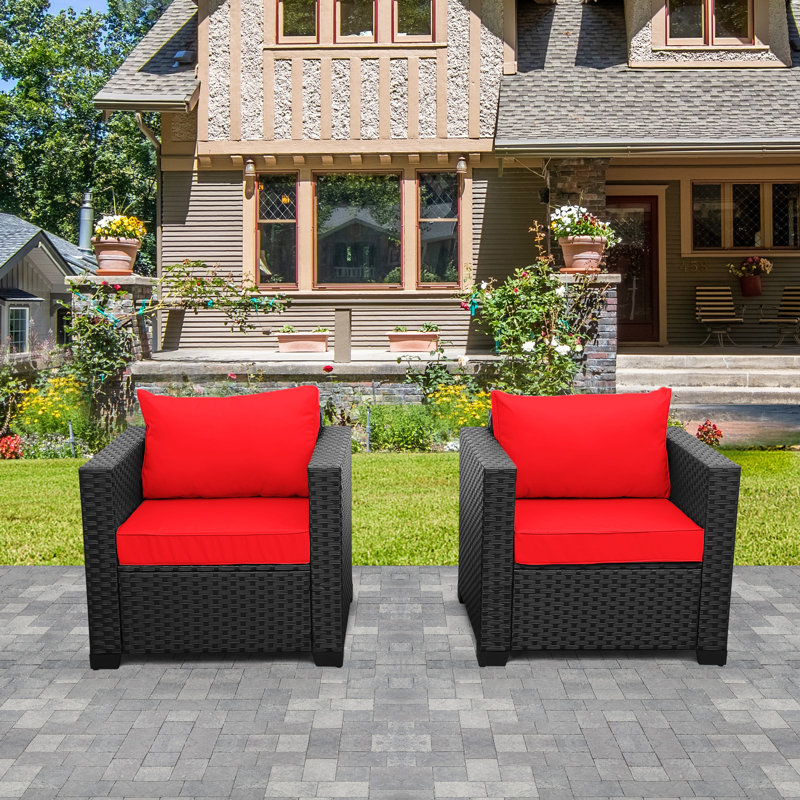 Coussin antidérapant pour fauteuil d'extérieur, Rouge